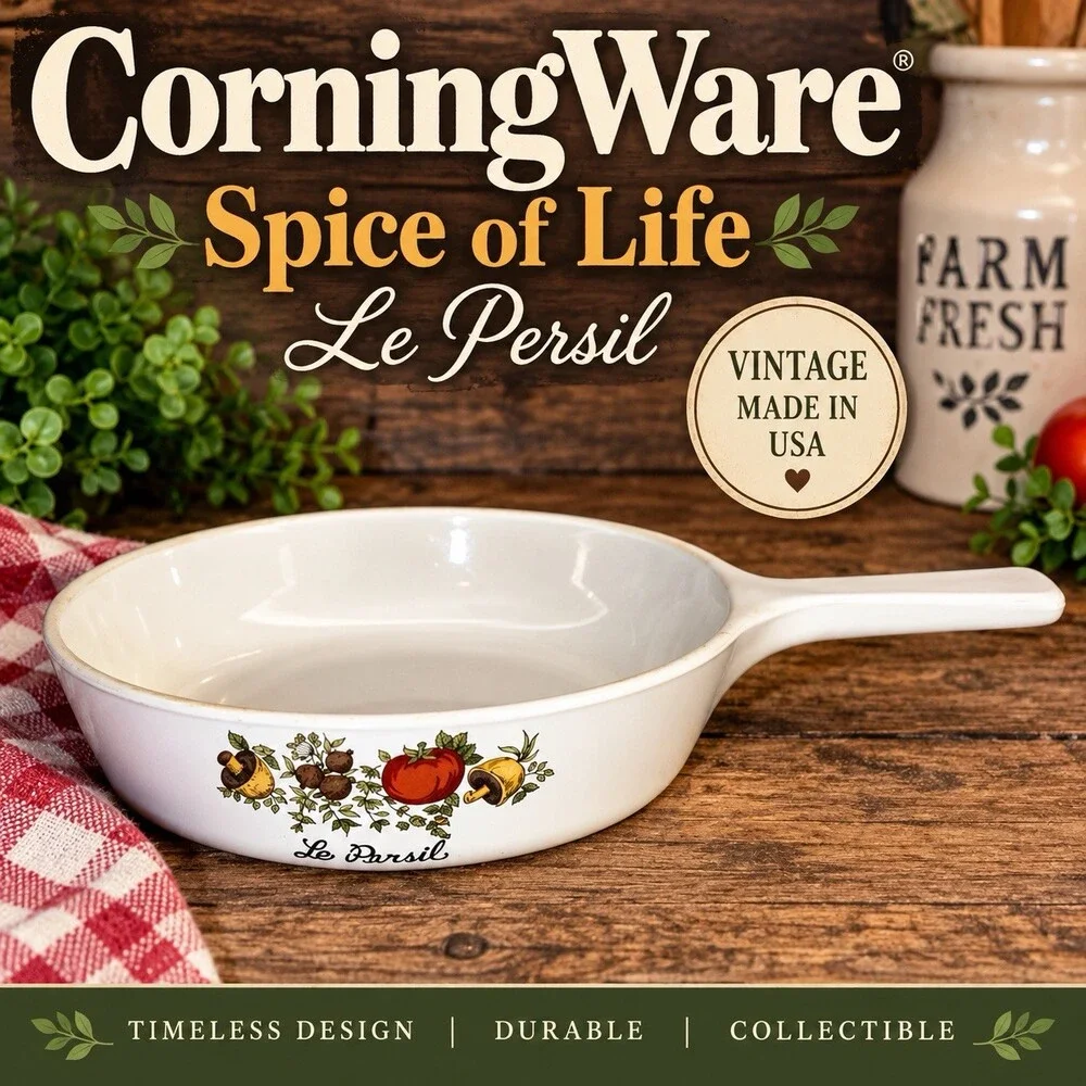 Vintage CorningWare Spice of Life Le Persil P-83-B 6.5” Skillet Pan USA